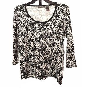 LIZ CLAIBORNE floral Printed top shirt/ Size: L